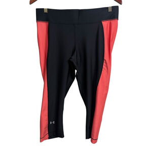 Under Armour Capri Leggings XL Black Coral Activewear